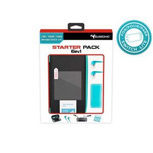 Subsonic Pack d'accessoires 6 en 1 pour Nintendo Switch Lite avec housse de transport et &eacute;cran de protection en verre tremp&eacute;