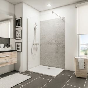 Schulte-ufer Panneau mural 120 x 210 cm, revêtement pour douche et salle de bains, DécoDesign DÉCOR, Pierre gris clair