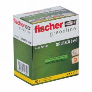 Image de Fischer Bo&icirc;te de 90 chevilles &agrave; expansion SX Plus Green - vert - 8 x 40 mm