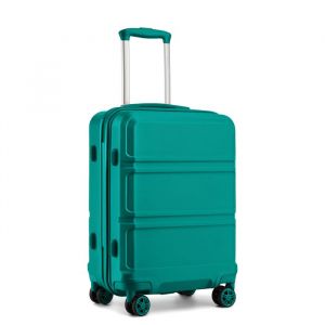 Kono Valise Cabine Grand Taille 74x48x30cm Valise Bagage a Main Rigide ABS Valise de Voyage à 4 roulettes et Serrure TSA, Bleu