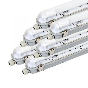 Silamp Réglette étanche 150 cm pour 1 Tube LED T8 IP65 (Boitier vide) (Pack de 6)