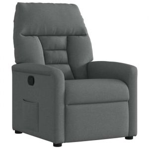 VidaXL Fauteuil inclinable en tissu gris foncé