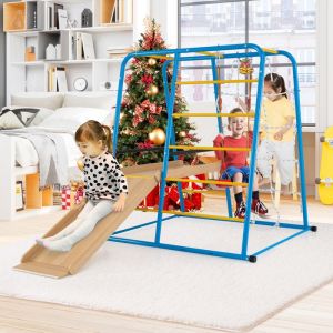 Costway Escalade Enfant Montessori, Parcours Motricit&eacute; B&eacute;b&eacute; Avec Toboggan Et Balan&ccedil;oire Pour Gar&ccedil;ons Et Filles De 3+ Ans