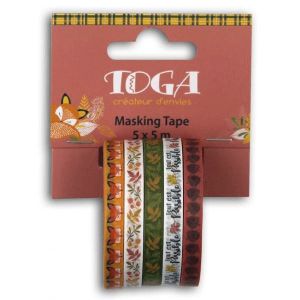 Image de Toga 5 Mini Masking Tapes Foxy