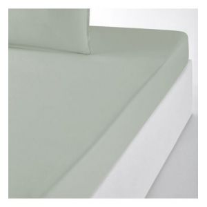 Drap housse uni en percale de coton bio Scenario Vert Couleur Vert Taille L