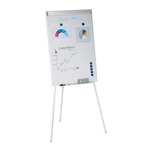 Relaxdays Tableau Blanc, magnétique, Hauteur réglable, trépied, Rangement stylos, Cadre en alu, HxL: 90 x 60 cm, Blanc