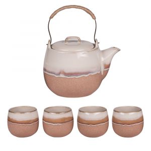 Table passion Coffret th&eacute;i&egrave;re 0,8L avec 4 gobelets camel