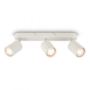 BRILONER - Plafonnier avec cannelures, orientable, GU10, max. 9 W, spot de plafond, lustre, luminaire plafonnier, lustre salon, lumière plafond, lustre chambre, lampe plafond, 32,5 cm, blanc cassé