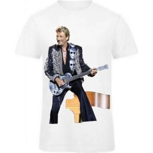 Tee Shirt Johnny Hallyday Homme Blanc