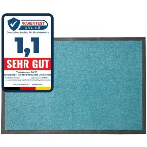 Tapis de Porte Paillasson d'entr&eacute;e Monochrom Turquoise 120 x 180 cm