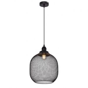 Globo Etc-shop - Lampe à suspension, design grille, noir, H 120 cm, ANYA