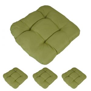Mendler 4x coussin Dublin, coussins de chaise, 43x41x3cm ~ vert clair