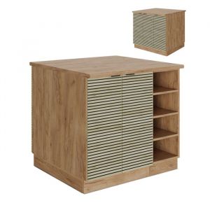 Lot de cuisine Fame-Line, Panneau en chêne, 90cm sans plan de travail Vicco