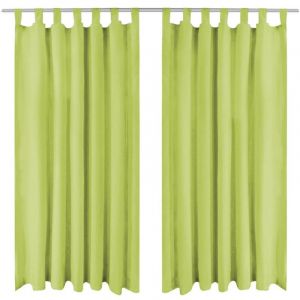 VidaXL Rideau occultant avec boucles 2 pcs 140 x 175 cm Vert