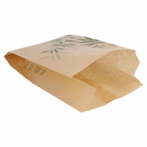 AZ Boutique Pochette burger 34g/m² 12x7x18cm parchemin anti-graisse naturel motifs feuilles vertes - Lot de 500 - Feel Green