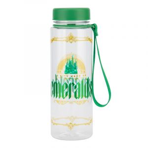 Paladone Wicked Bouteille d'eau avec sangle &ndash; Bouteille sous licence officielle Disney feuille d'or et paillettes vertes anti-fuite avec poign&eacute;e de transport, cadeau pour les fans de musique 650 ml