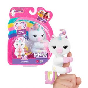 Bizak Fingerlings 61850005 Licorne Lulu de avec Plus de 70 Sons et réactions, Fourrure à coiffer, avec Paillettes sur Ses Pattes et sa Propre personnalité