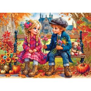 Puzzle 1000 pièces : LE GESTE TENDRE DE L'AUTOMNE