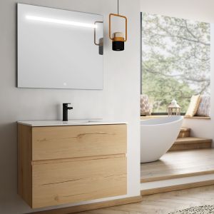 Cosyneo - Meuble de salle de bain - MIG et miroir Led STAM - 100cm