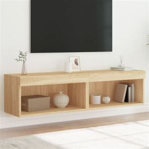 VidaXL Meubles TV avec lumi&egrave;res LED 2 pcs ch&ecirc;ne sonoma 60x30x30 cm