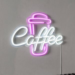 STAR TRADING Applique murale LED Coffee, rose/blanc, plexiglas, 40 x 30 cm USB