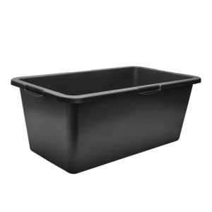 Garronda Bac &agrave; mortier rectangulaire en plastique recycl&eacute; Noir fond renforc&eacute; 60 L Lot de 1 GD-0169