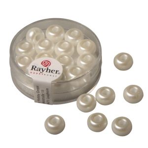 Rayher Perle En Verre À Grand Trou, Ciré, 9mm Ø, Prune, Trou Ø 3mm, Boîte 14 Pces