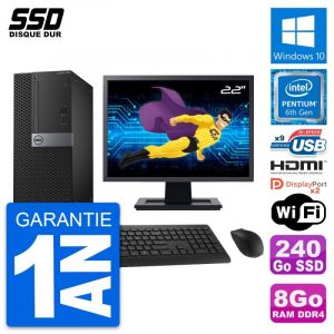 Dell Optiplex 7050 MT 22" Pentium 3.3 GHz - SSD 240 Go - 8 Go - Reconditionné