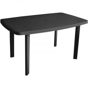 Imagin Salon de jardin en résine – Table ovale et 4 fauteuils Gris anthracite 137x85x72 cm