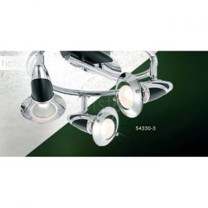 Globo Éclairage plafonnier luminaire plafond métal bois chrome couloir chambre 3 spots
