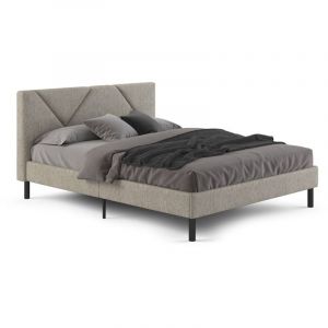 Lit double Morpheus, Sommier pour chambre, Literie par chambre, Support de matelas, Adapt&eacute; &agrave; un matelas de 160x190 cm, Tourterelle