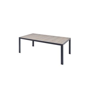 Concept-Usine LAGOS - Table Aluminium et plateau effet bois 10 personnes