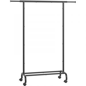 Songmics Porte-Manteau à roulettes extensible 40 x (83-120) x 156 cm noir