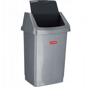 Curver CLICK IT 25L Poubelle 32,5 x 26,5 x 50,5 cm argent&eacute;/anthracite 04044-877