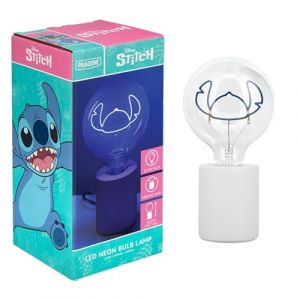 Paladone Ampoule n&eacute;on LED d&eacute;corative Disney Stitch - Ampoule en verre E27, cadeau de collection Lilo & Stitch sous licence officielle, lumi&egrave;re amusante pour les chambres et les maisons