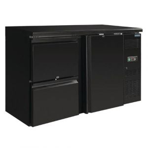 Polar Arrière-Bar Réfrigéré 349L 2 Tiroirs et 1 Porte - R600a - Acier inoxydable11462Pleine/battante x513x860mm