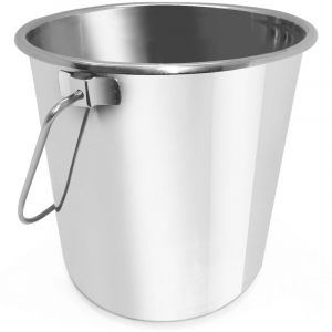 Hendi Seau à poignée, seau de cuisine à usage alimentaire, seau métallique multi-usages, 10 L, diamètre: 278mm, hauteur: 235mm, acier inoxydable