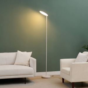Kosilum Lampadaire blanc design épuré tête orientable dimmable - Kalena