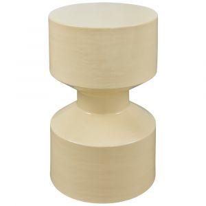 Woood M&s - Table d'appoint ronde 30x30x47 cm en métal brillant jaune clair