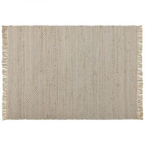 Beliani Tapis beige à carreaux 140 x 200 cm ZERDALI