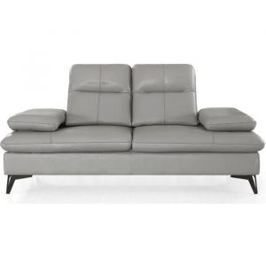 La Maison du Canapé Canapé 2 places Cuir IRIS - Gris