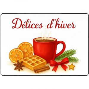 Planche &agrave; d&eacute;couper en verre d&eacute;lices dhiver