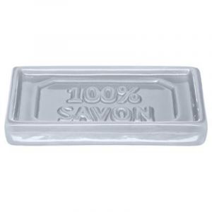 Image de Porte Savon en Céramique "100% Savon" 12cm Bleu Prix