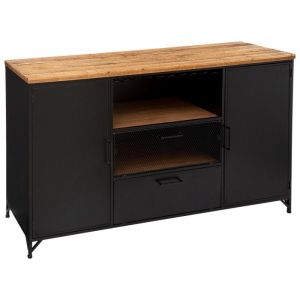 Image de Atmosphera Buffet 2 Portes & 2 Niveaux "Cierna" 140cm Noir