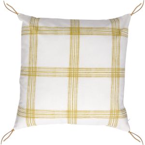 Housse de coussin Madras jaune - 50x50 cm