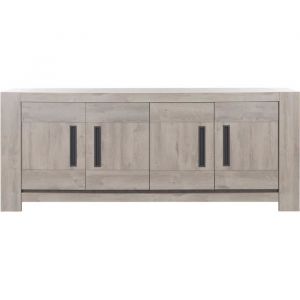 GAMI Buffet bas - Boston - Chene gris clair - 4 portes - 2 étageres