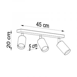 Silamp Plafonnier Bois Orientable pour 3 Ampoules GU10