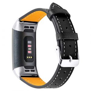 Bracelet Fitbit Charge 3/4 Cuir Noir