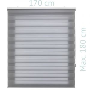 Purline Store enrouleur 170X180 GRIS Fixation Nuit et Jour Mur ou Plafond