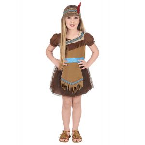 Image de Widmann Déguisement indienne élégante fille - Couleur Marron - Taille 4-5 ans (116 cm)